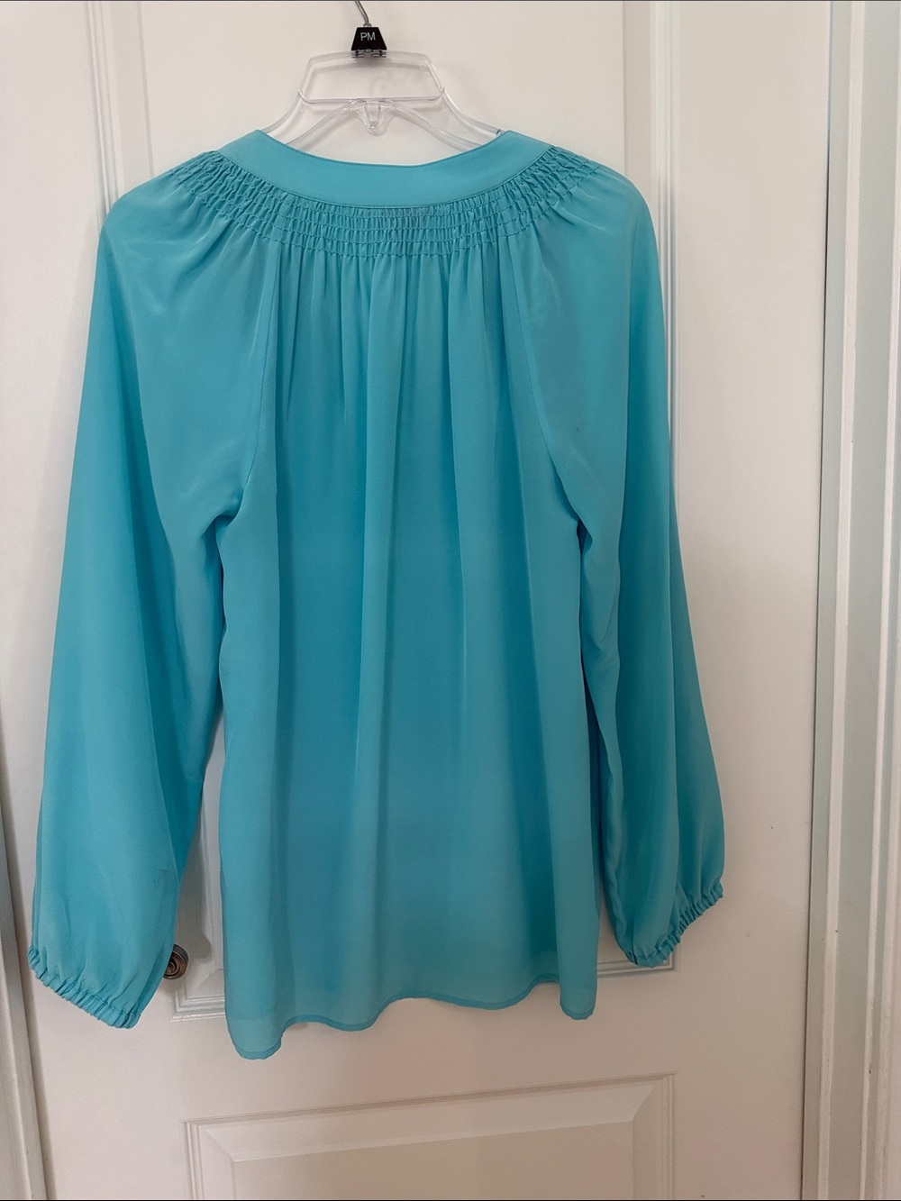 Lilly Pulitzer Turquoise Long-Sleeve Blouse medium - Picture 6 of 6